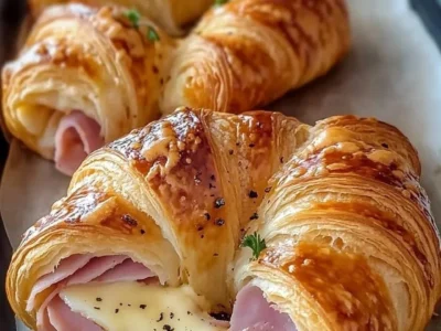 Baked Ham and Cheese Croissants