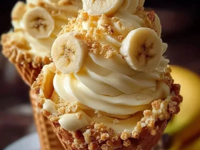 Banana Pudding Cheesecake Cones