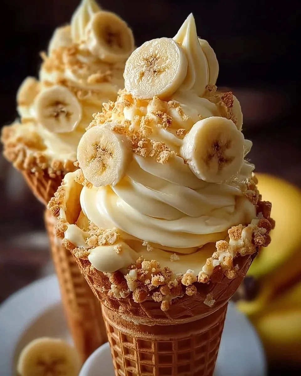Banana Pudding Cheesecake Cones