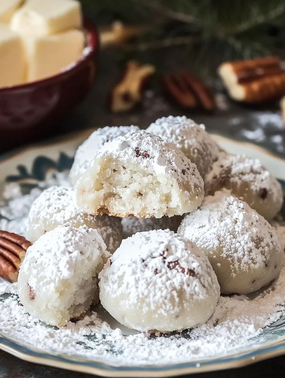 Buttery Pecan Snowball Cookies