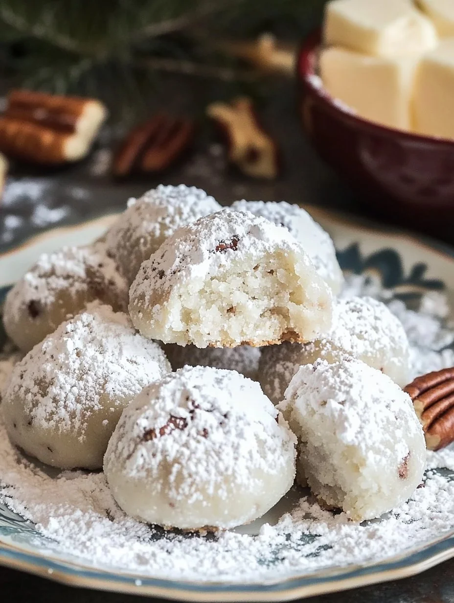 Buttery Pecan Snowball Cookies