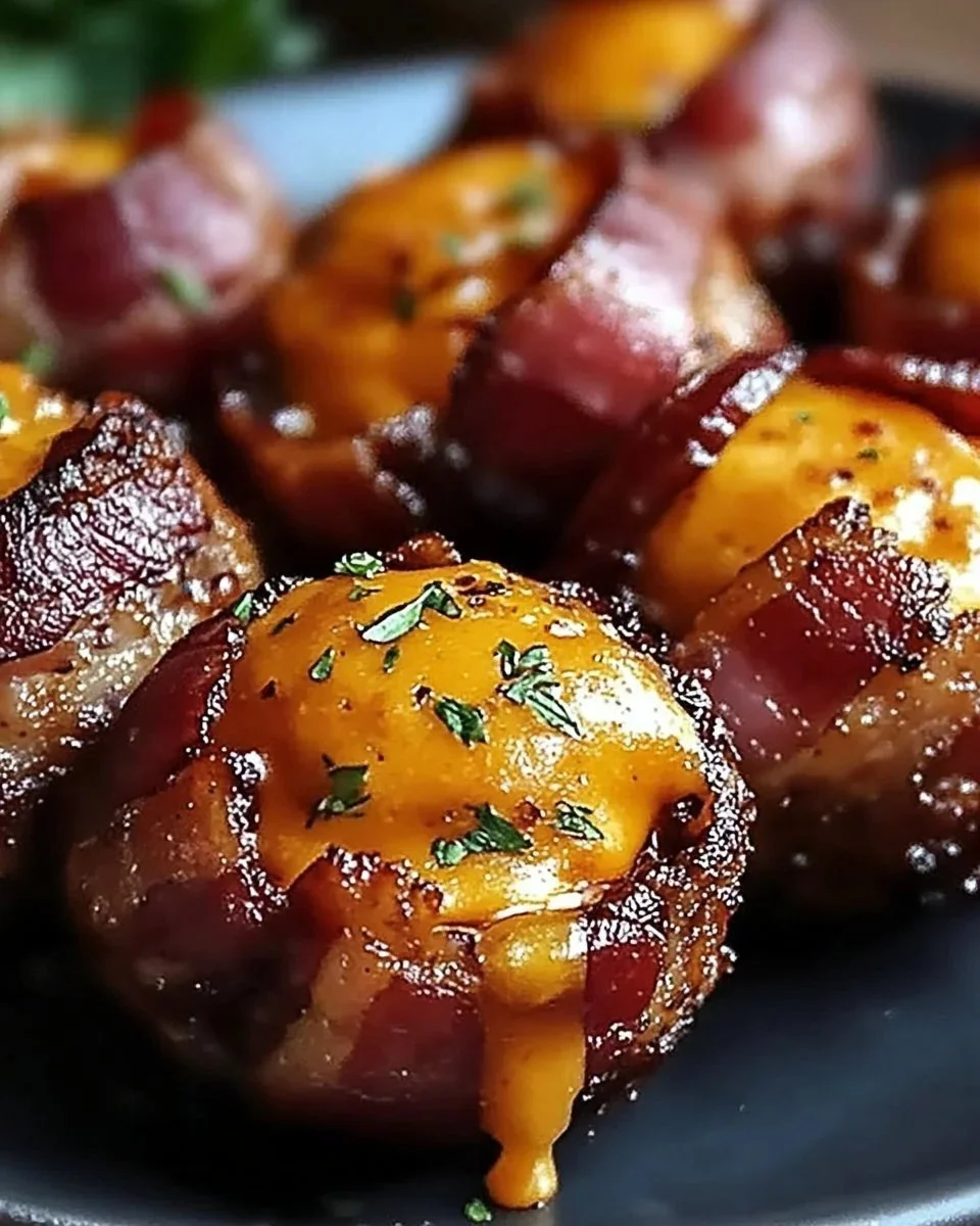 Cheddar-Stuffed BBQ Bacon Bombs