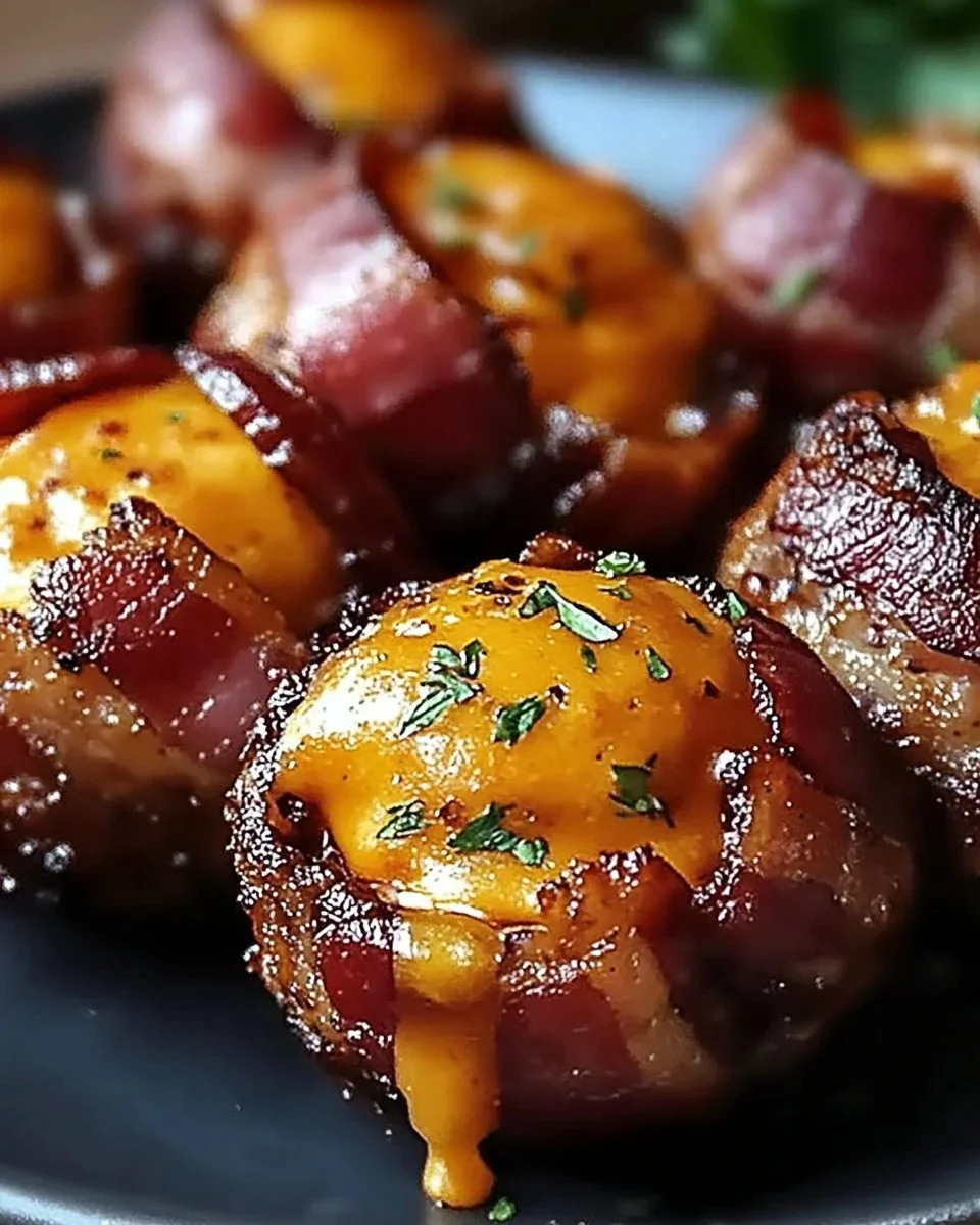 Cheddar-Stuffed BBQ Bacon Bombs