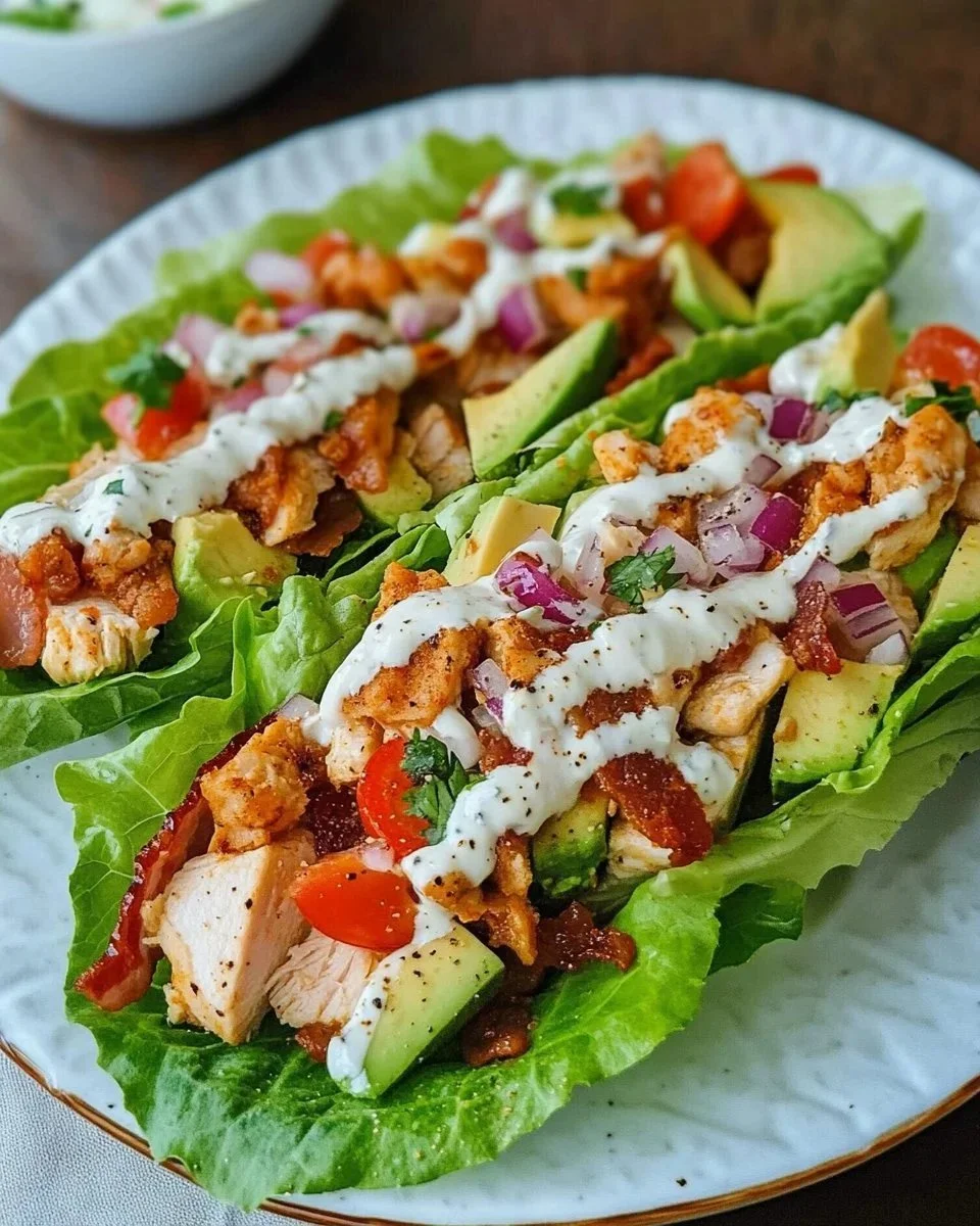 Chicken Bacon Ranch Lettuce Wraps