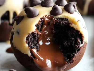 Chocolate Chip Cookie Dough Brownie Bombs