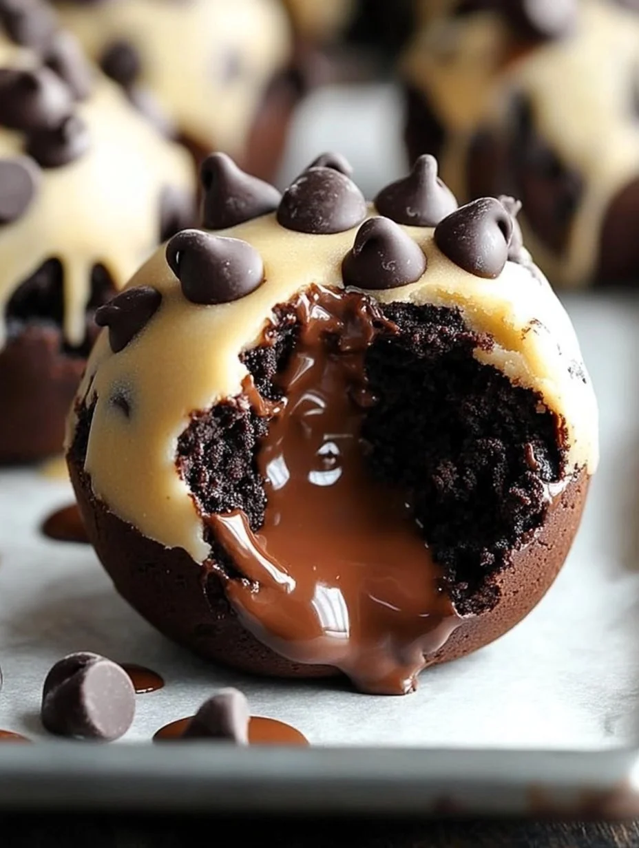 Chocolate Chip Cookie Dough Brownie Bombs