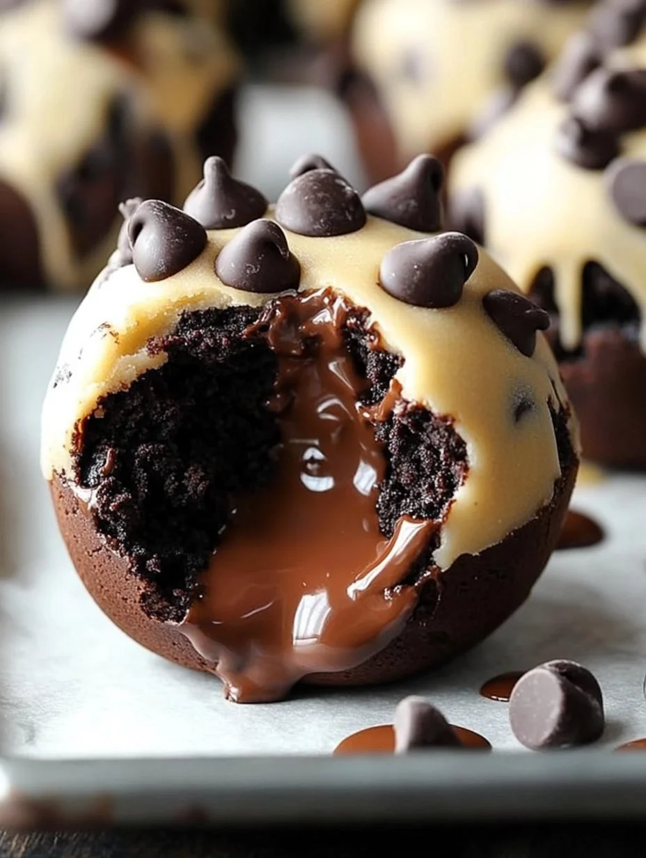 Chocolate Chip Cookie Dough Brownie Bombs