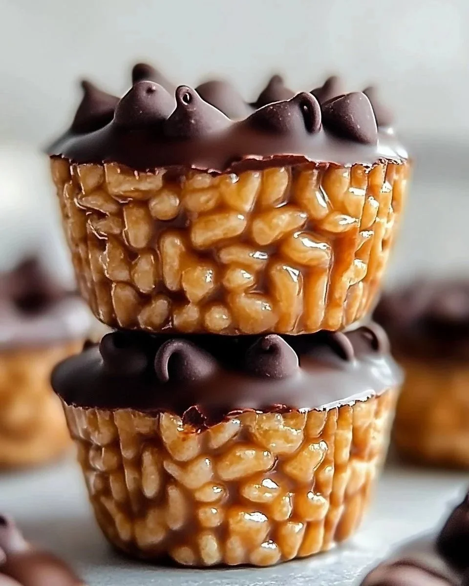 Chocolate Peanut Butter Rice Krispie Cups