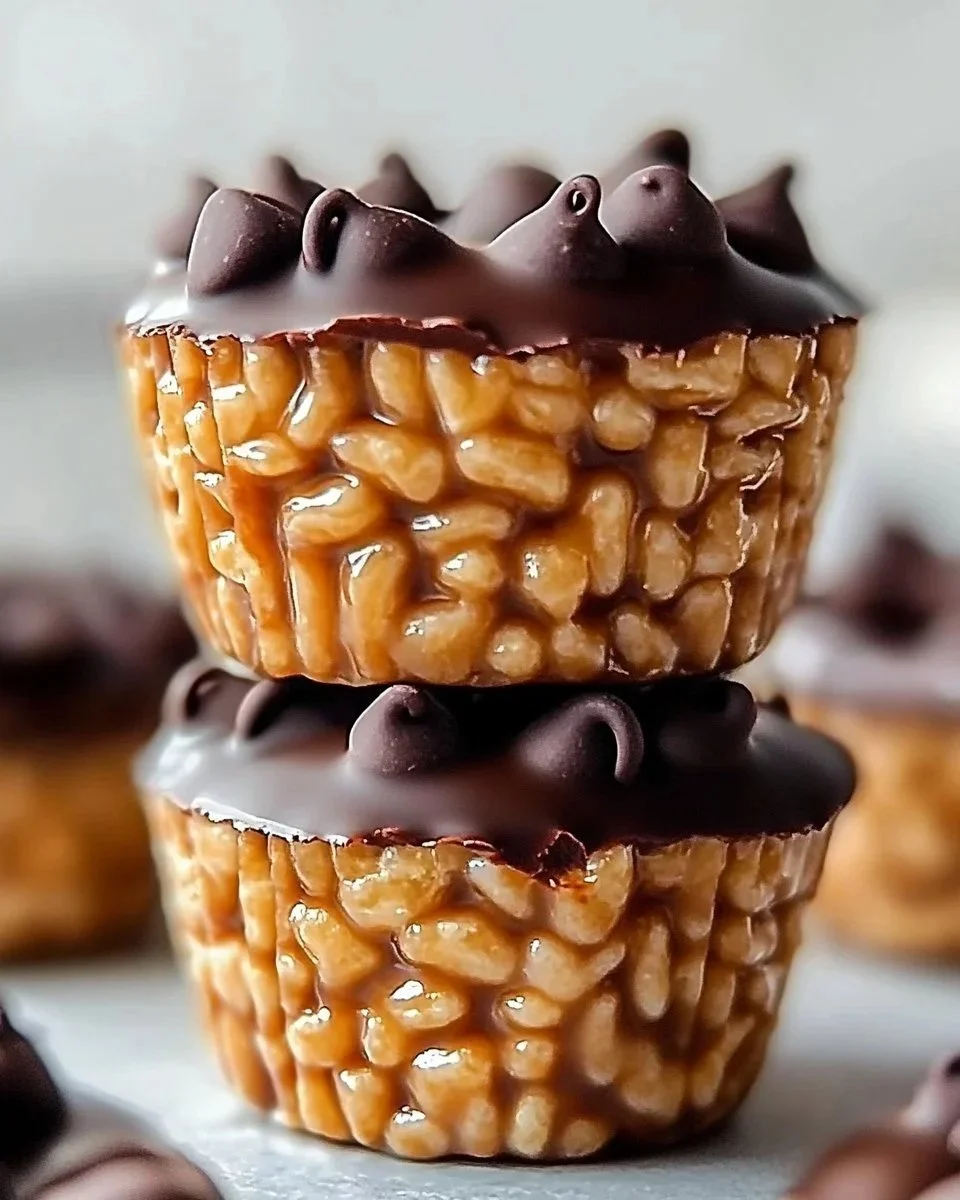 Chocolate Peanut Butter Rice Krispie Cups