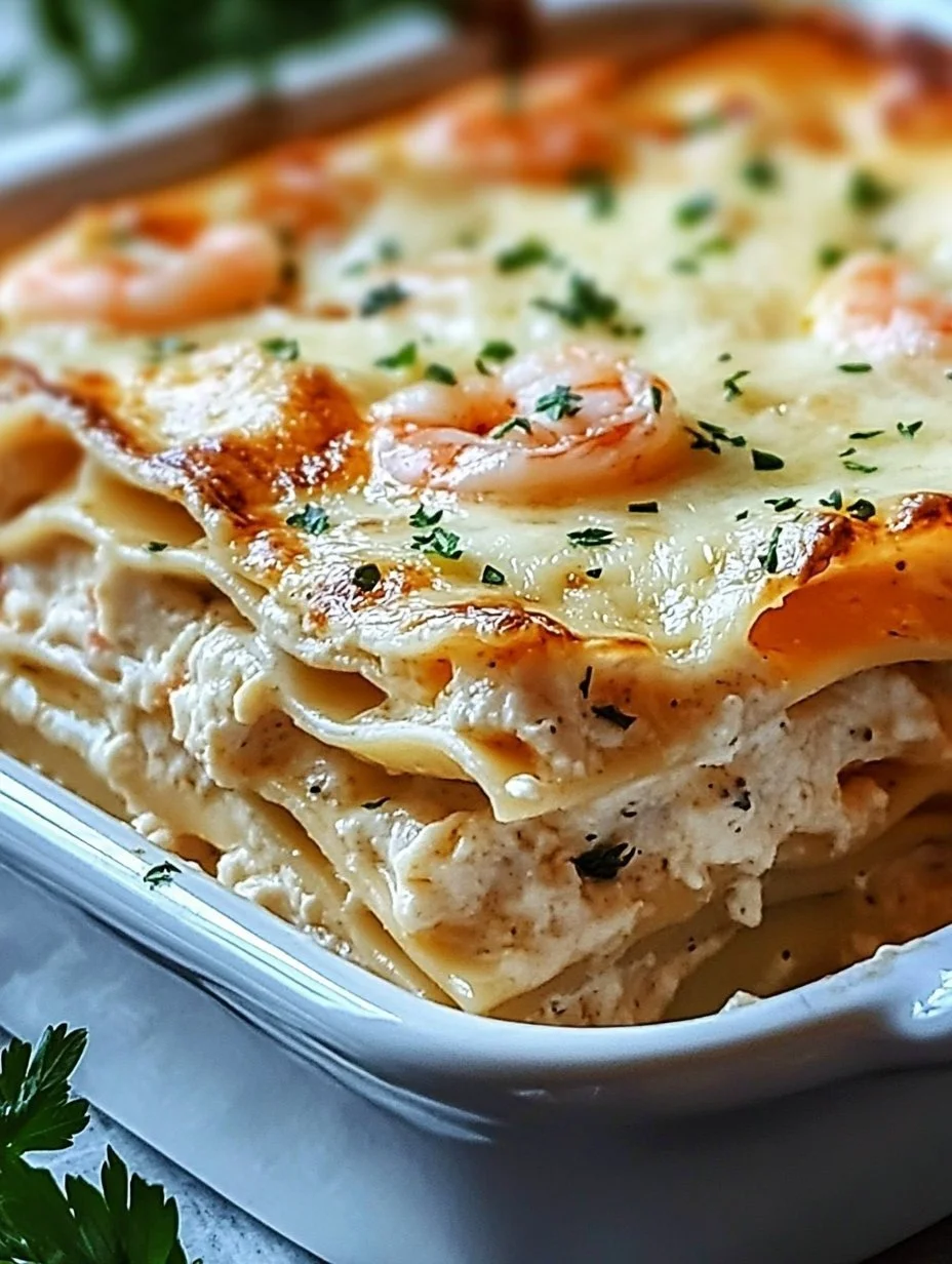 Garlic Butter Shrimp Scampi Lasagna