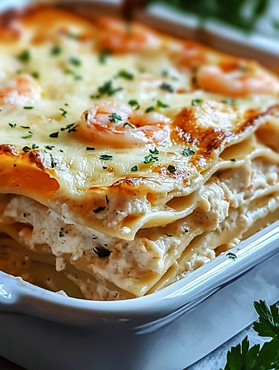 Garlic Butter Shrimp Scampi Lasagna