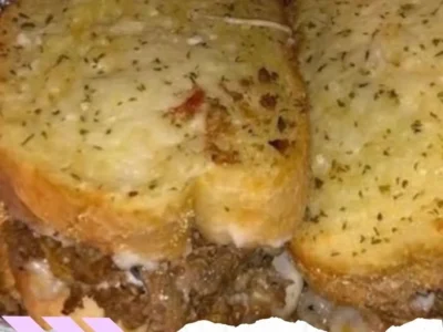 Grilled Cheesesteak Sandwich on Garlic Toast