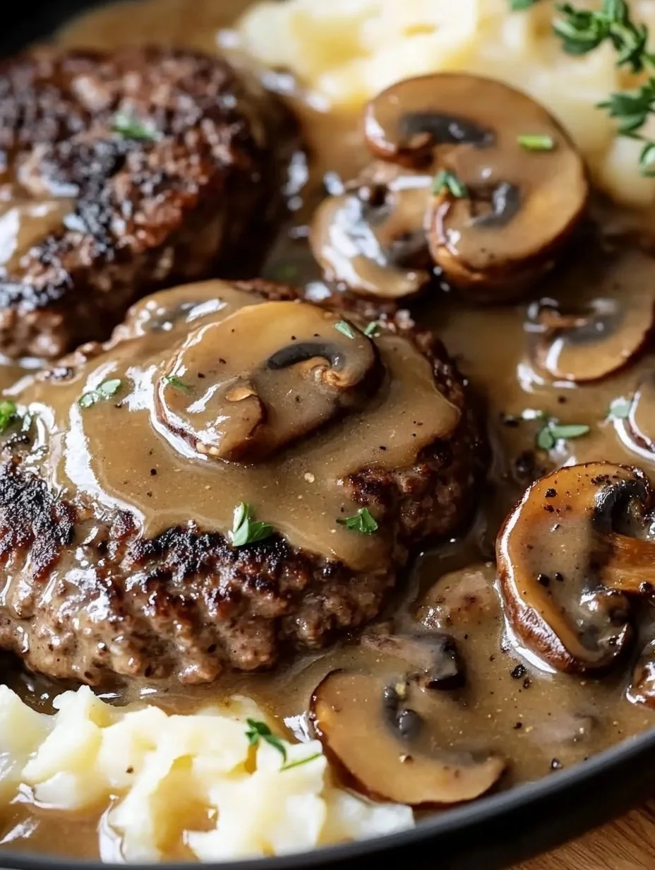 Hamburger Steaks with Mushroom Gravy