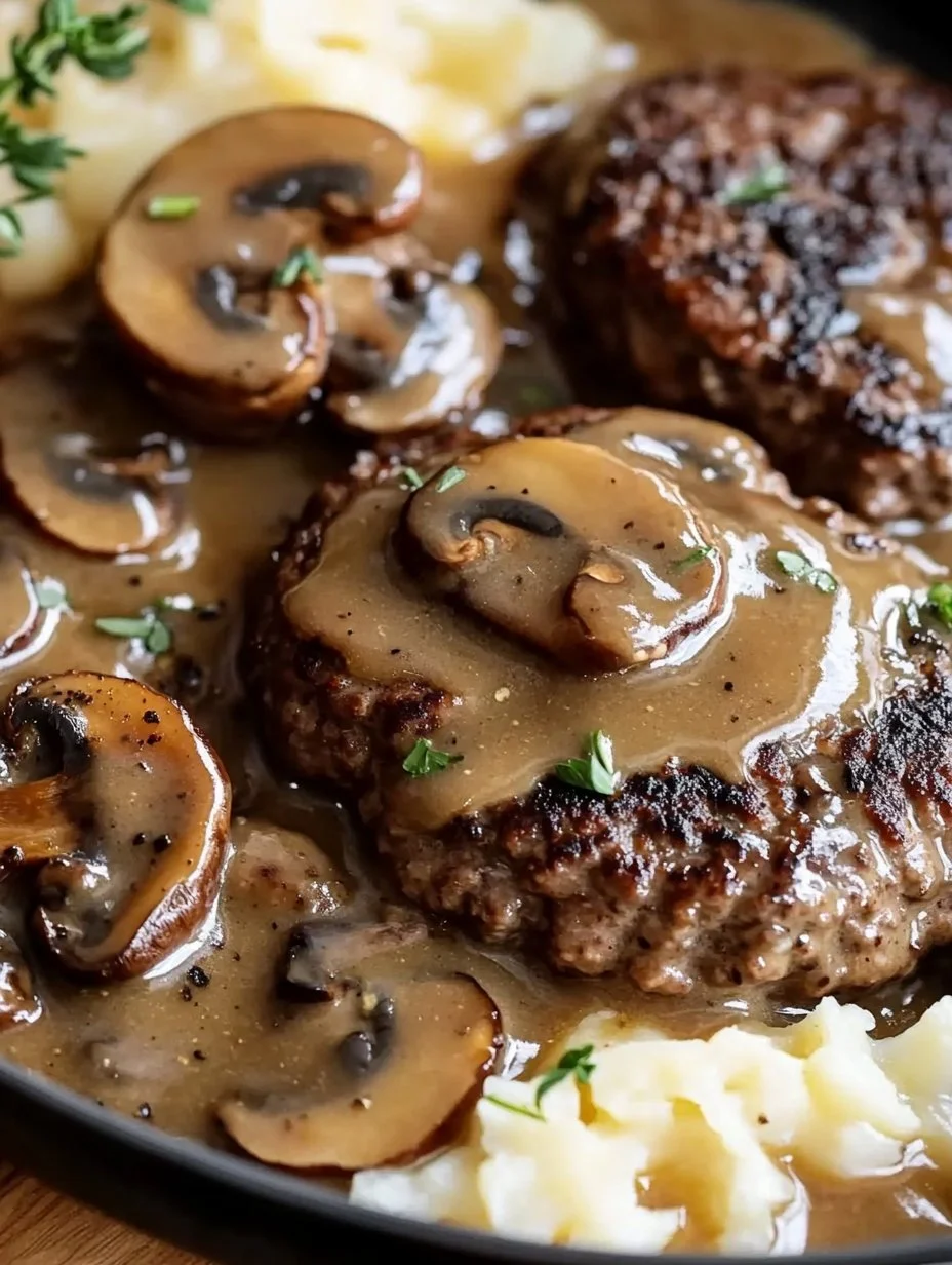 Hamburger Steaks with Mushroom Gravy