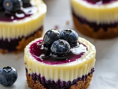 Lemon Blueberry Mini Cheesecakes