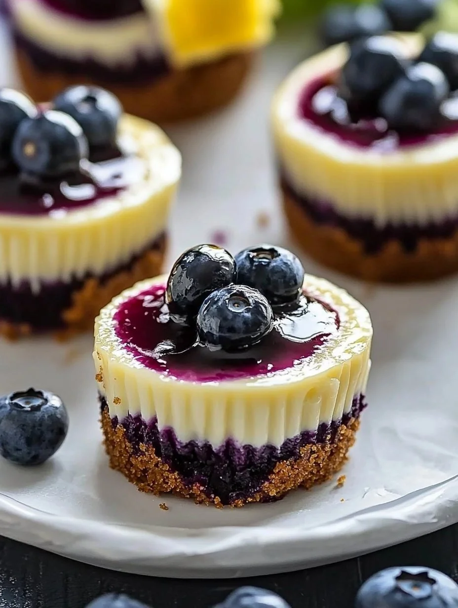 Lemon Blueberry Mini Cheesecakes