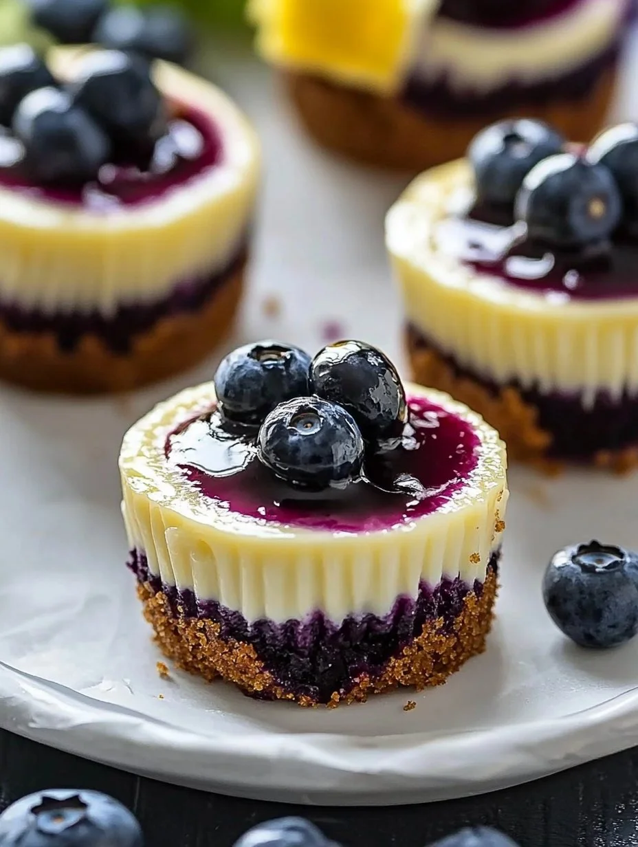 Lemon Blueberry Mini Cheesecakes