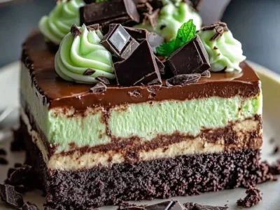 Mint Chocolate Fudge Cheesecake Cake