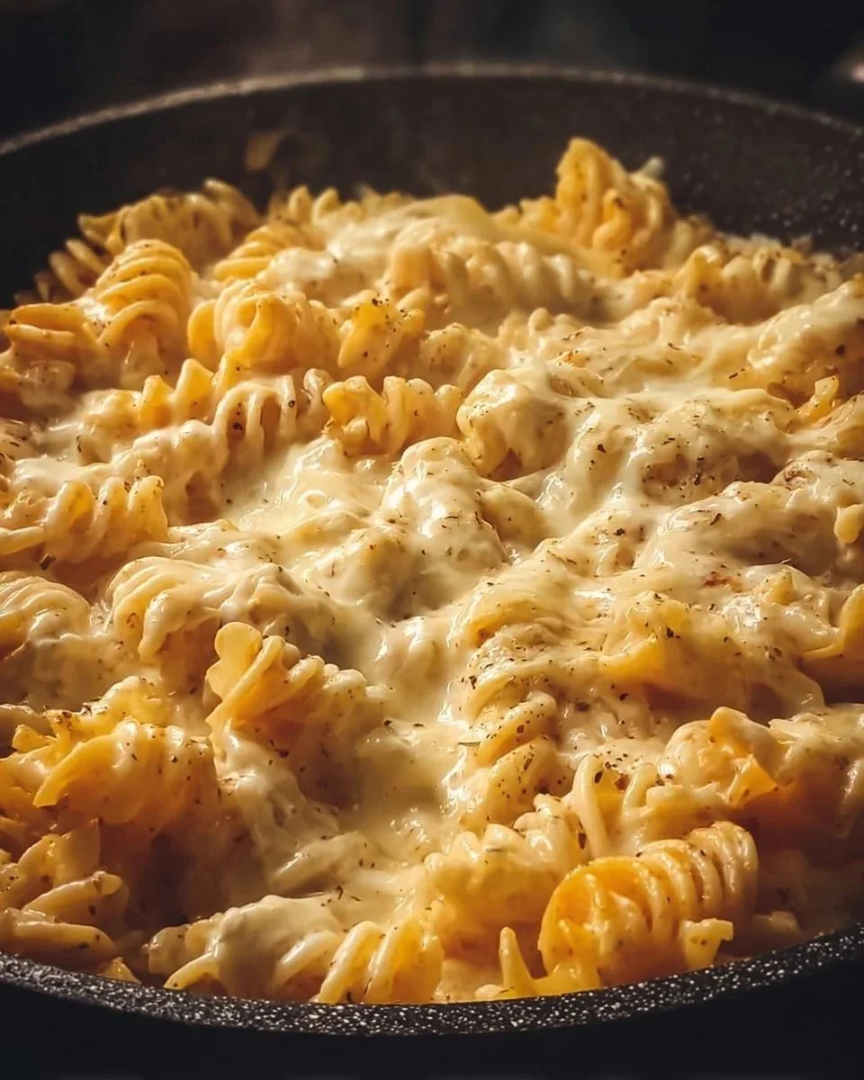 One-Pan White Cheddar Mozzarella Pasta Delight