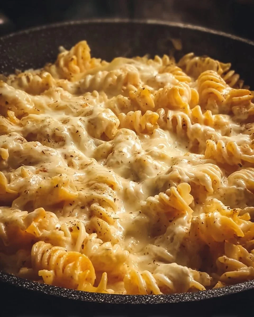 One-Pan White Cheddar Mozzarella Pasta Delight
