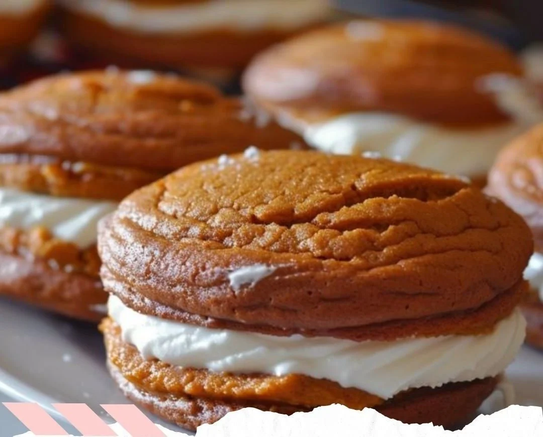 Pumpkin Cookies with Cream Cheese Filling