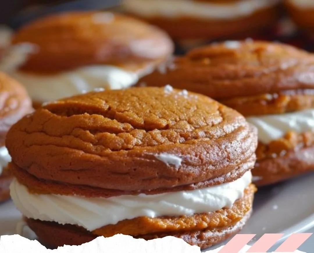 Pumpkin Cookies with Cream Cheese Filling