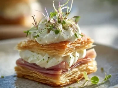 Savory Mille-Feuille with Lemon-Ricotta and Prosciutto