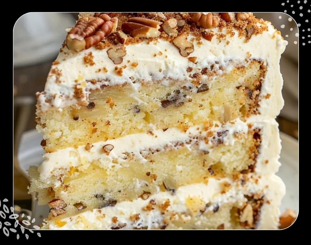 Southern Creamy Pineapple Pecan Cake
