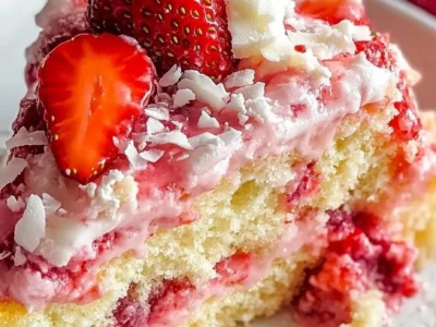 Strawberry Earthquake Cake