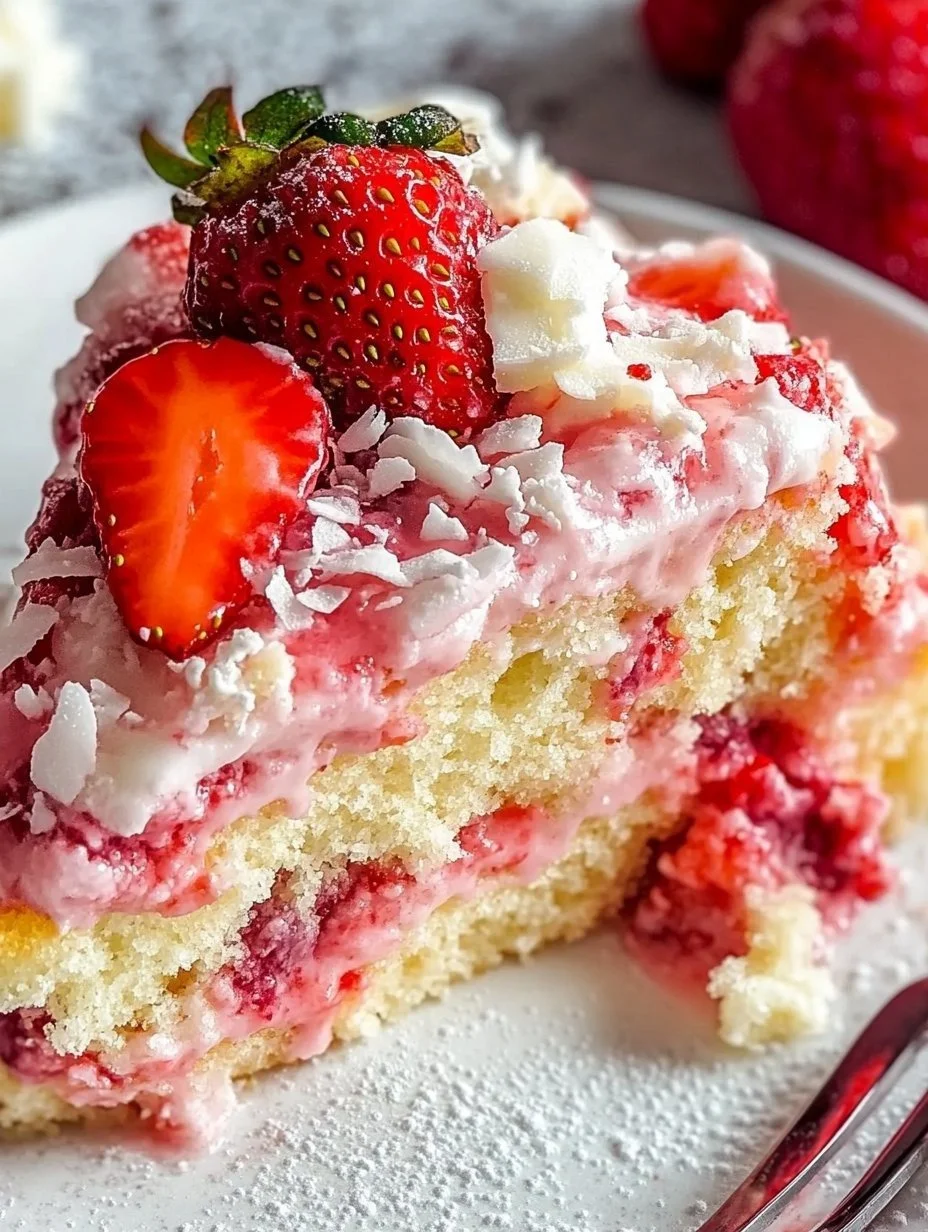 Strawberry Earthquake Cake