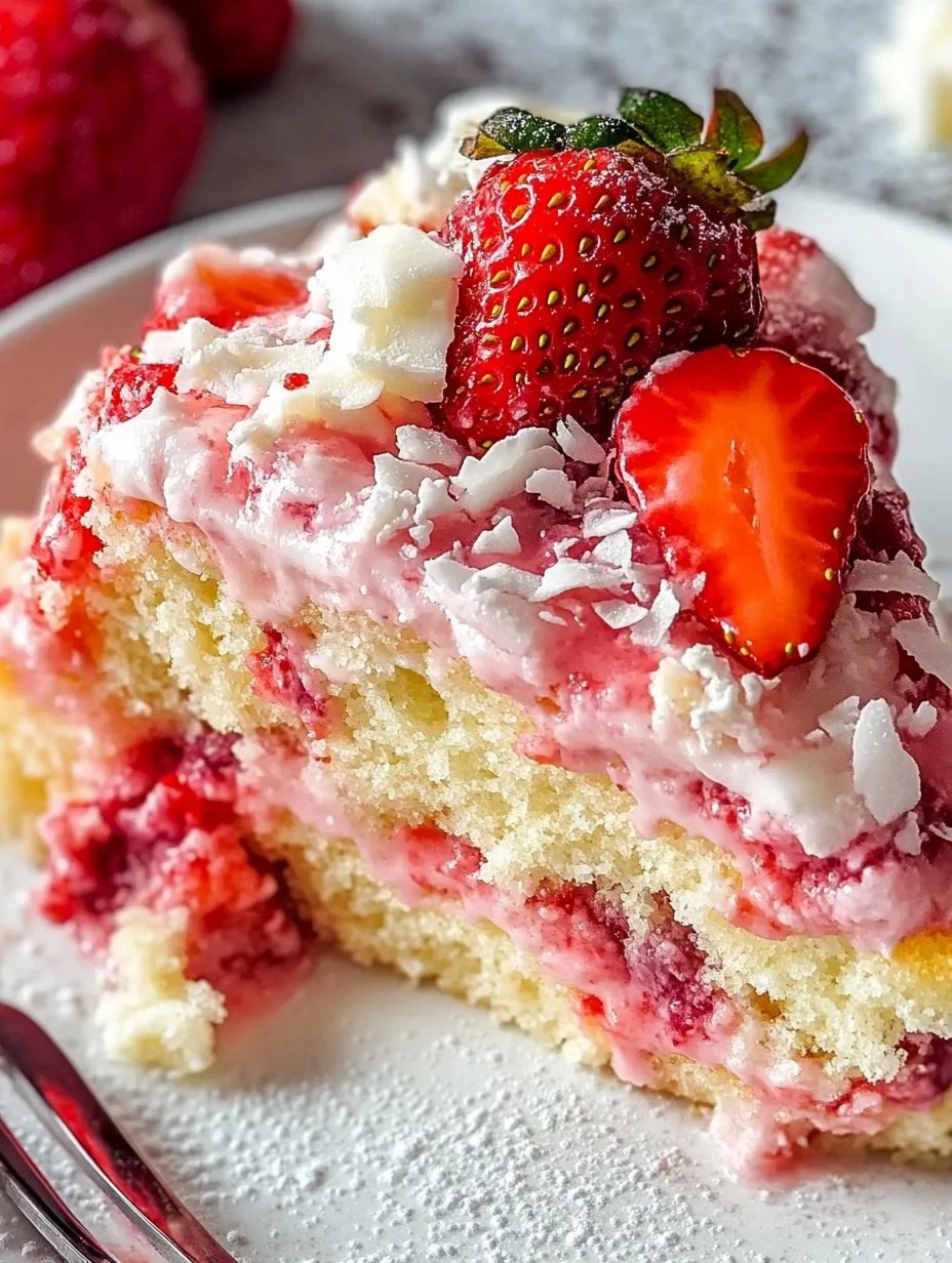 Strawberry Earthquake Cake